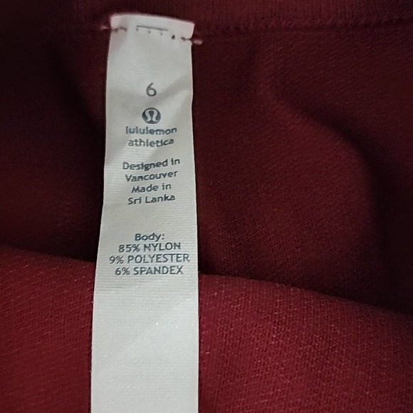 Lululemon Ebb to Street Seamless‎ Ombré burgundy and white crop leggings size 6 - Picture 8 of 8